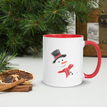 Load image into Gallery viewer, Happy Snowman Mug with Red Accents