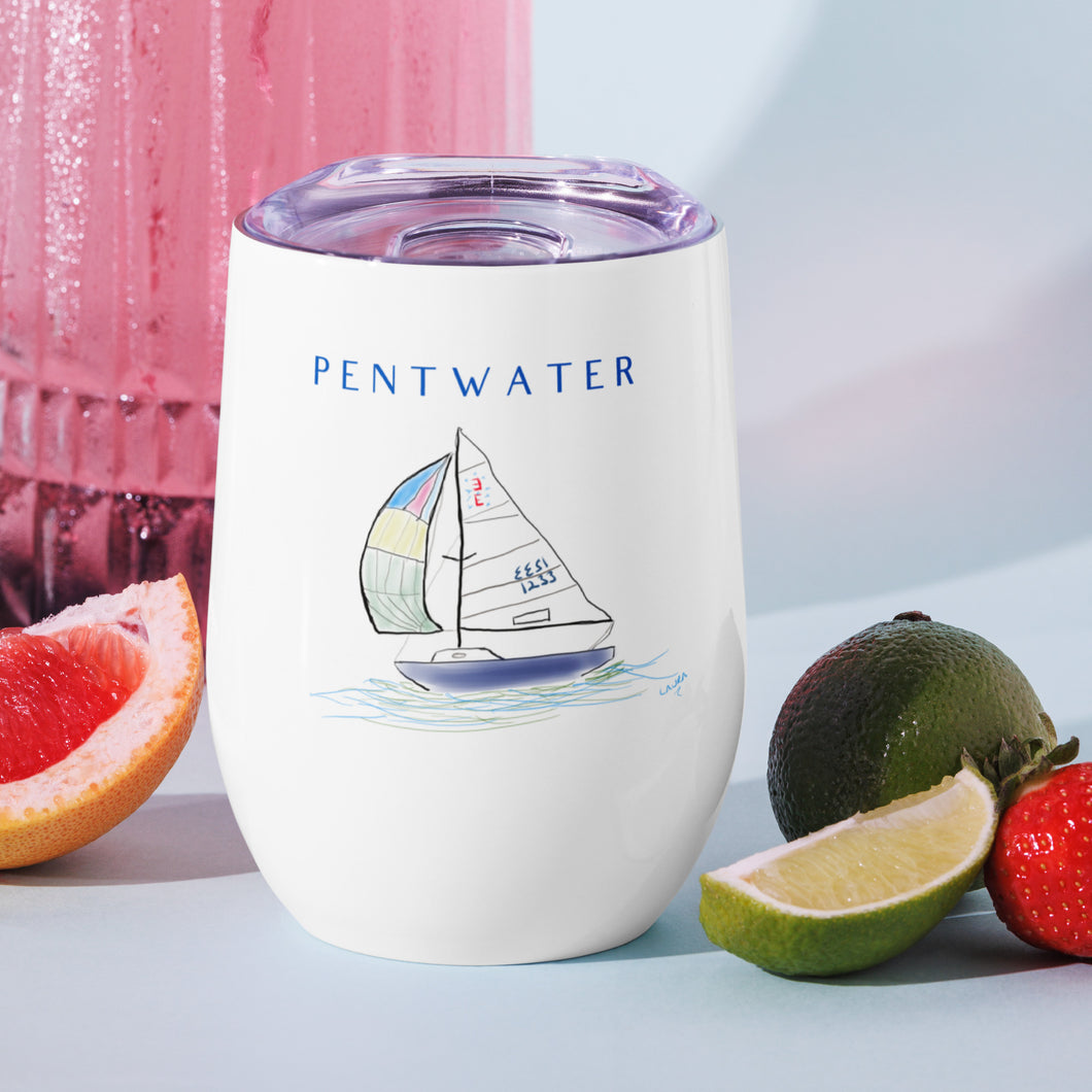 Clear Sailing In Pentwater Wine tumbler