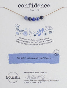 Sodalite Intention Necklace for Confidence - IN3