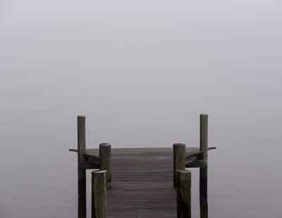 Winter Dock Matted Photo Print