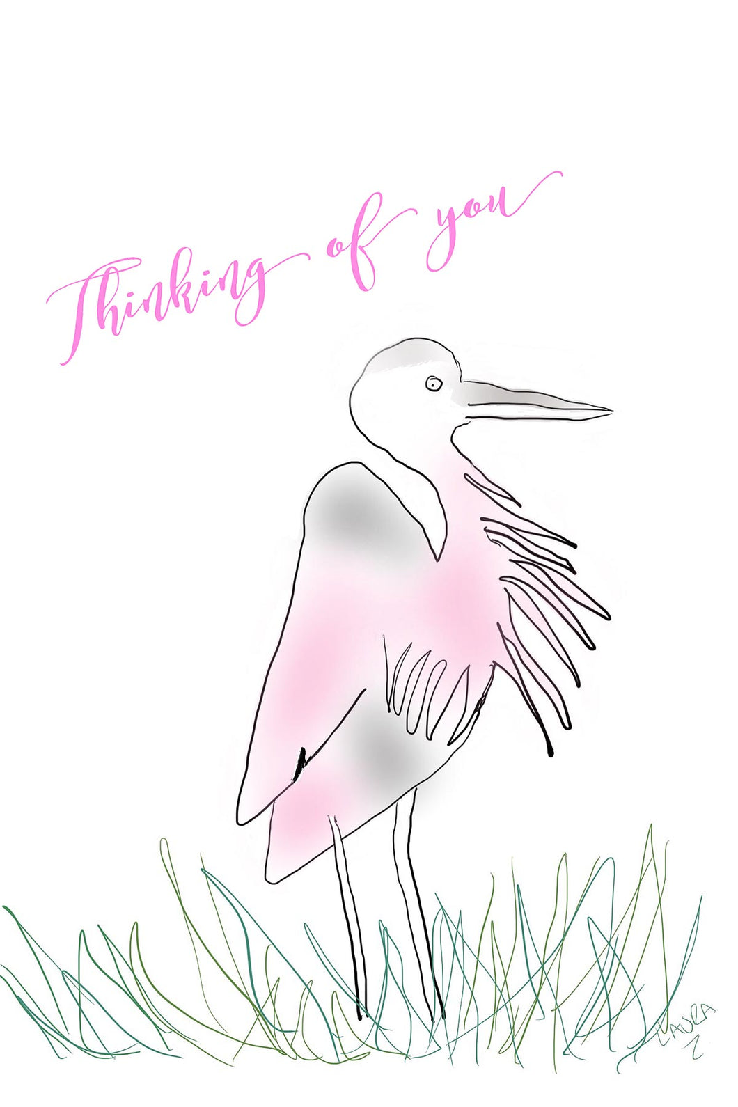 Thinking of You Crane Greeting Card