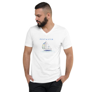 Clear Sailing In Pentwater V-Neck T-Shirt