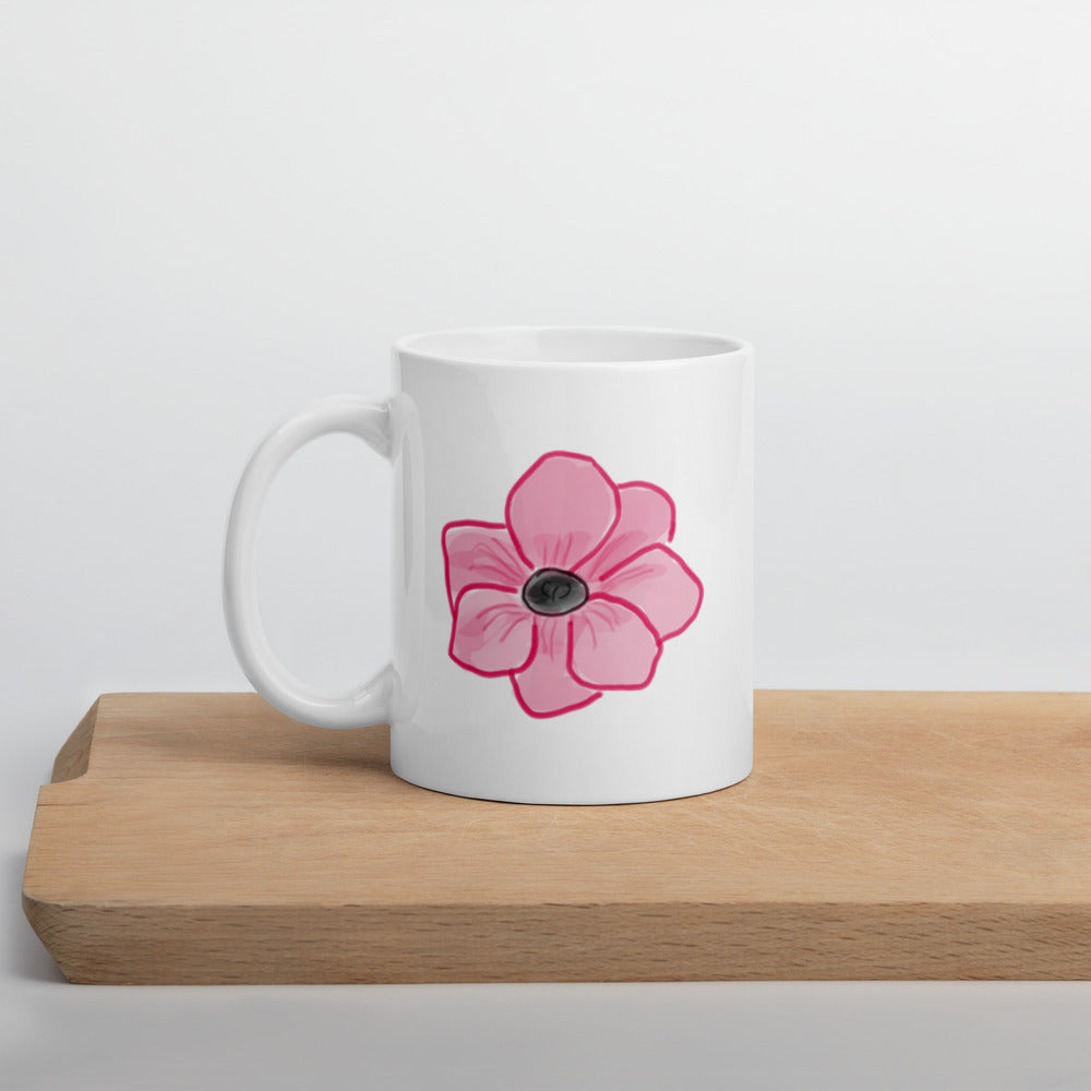 Cheery Pink Flower Mug
